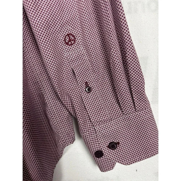 John Lennon by English Laundry‎ Burgundy Button Down Dress Shirt Size M - Picture 10 of 14